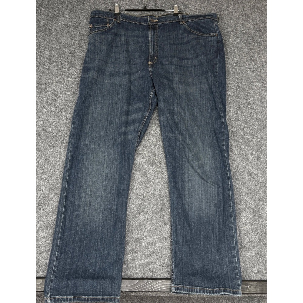 Wrangler Relaxed Fit Jeans Mens 42x30 Dark Wash Blue Denim Stretch 97FXWXD